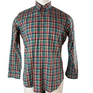 Chaps Ralph Lauren Shirt Mens L Green Pink Plaid Button Up Long Sleeve (664)